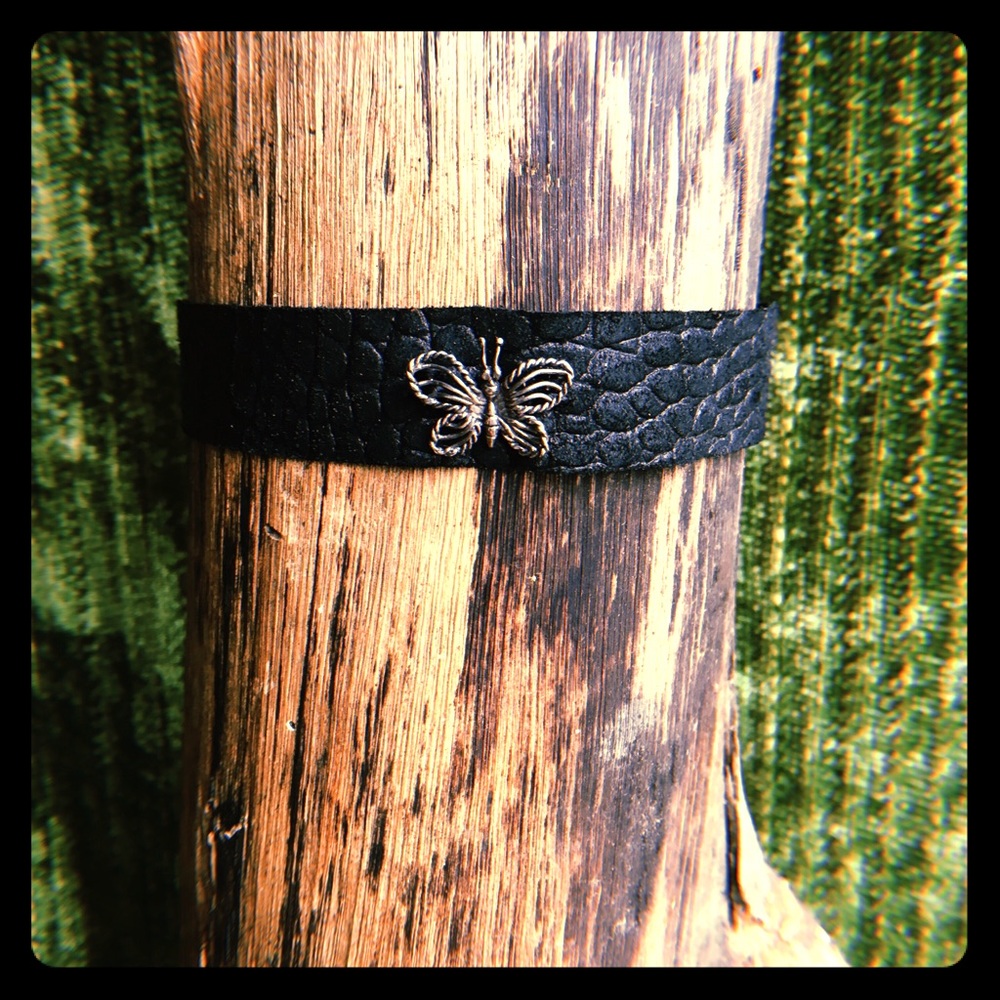 Versace Genuine Leather Butterfly Choker handmade